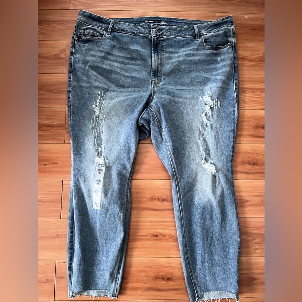 OLD NAVY | Midrise rockstar super skinny distressed jeans NWT